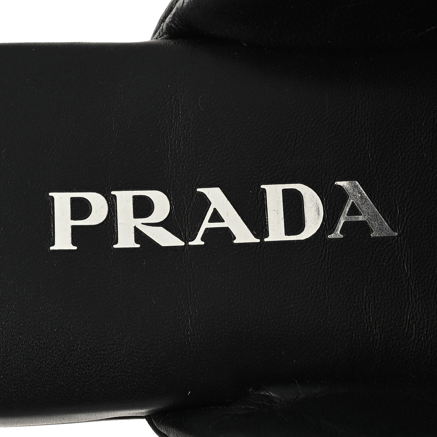 Nappa Soft Padded Metal Triangle Logo Lug Sole 20mm Mules 36 Black
