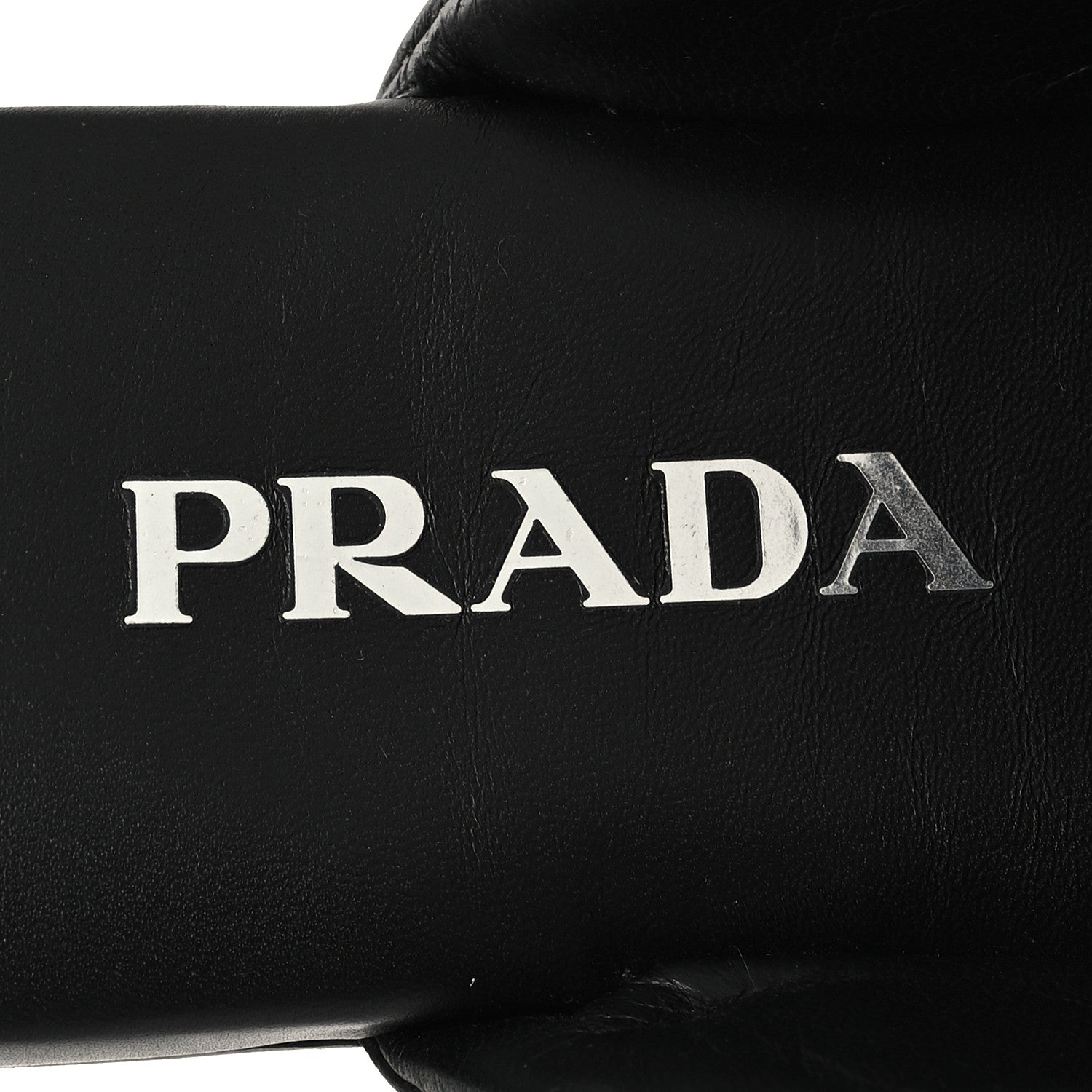 Prada Nappa Soft Padded Metal Triangle Logo Lug Sole 20mm Mules 36 Black 8 of 8