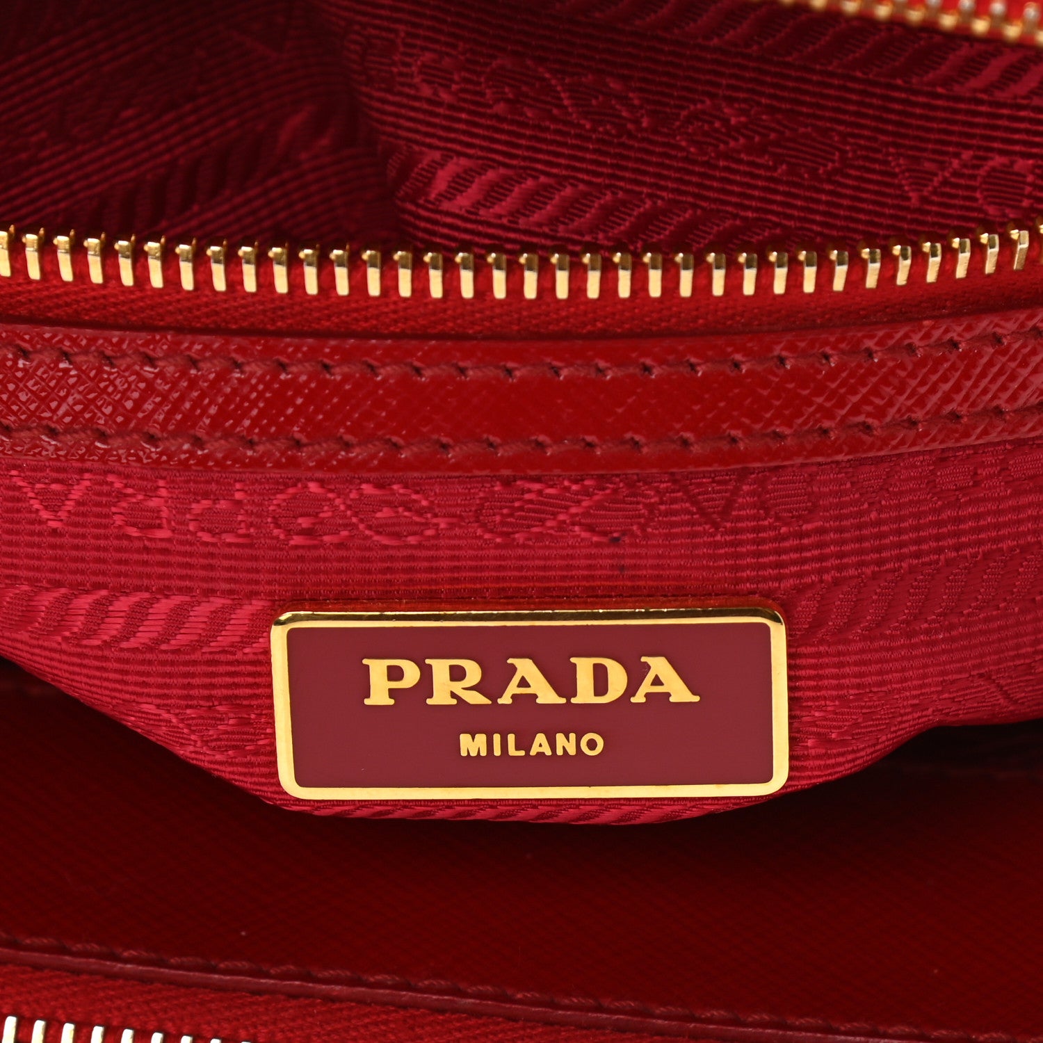 Prada Saffiano Vernice Mini Galleria Double Zip Tote Rosso 6 of 12
