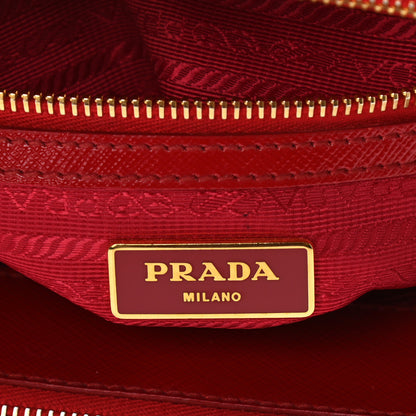 Prada Saffiano Vernice Mini Galleria Double Zip Tote Rosso 6 of 12