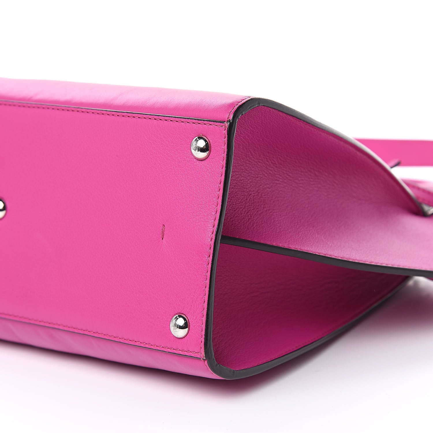 Fendi Vitello Dolce Shiny Nappa Petite 3Jours Tote Magenta Carbone 9 of 18