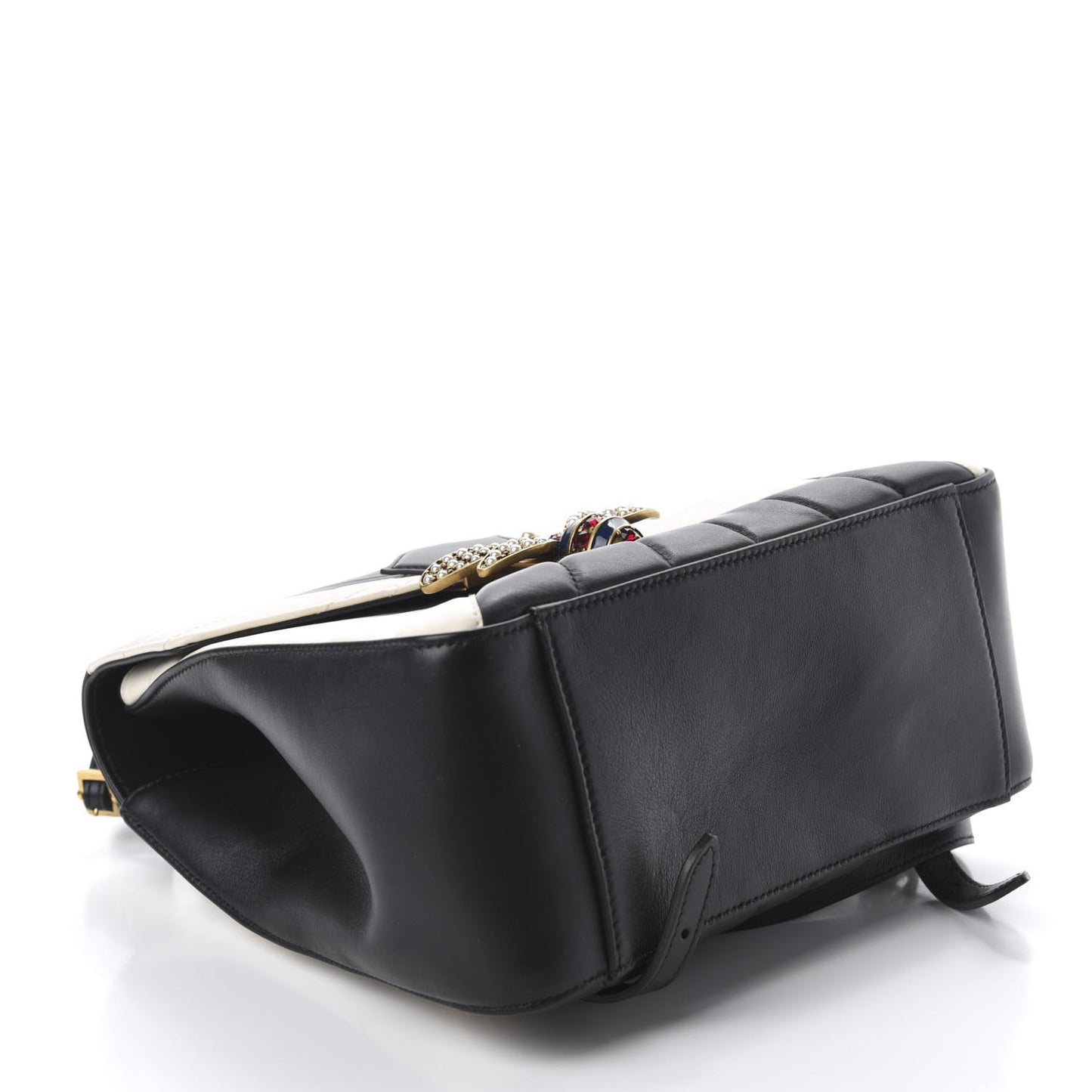 Calfskin Bamboo Trapuntata Queen Margaret Backpack Mystic White Black