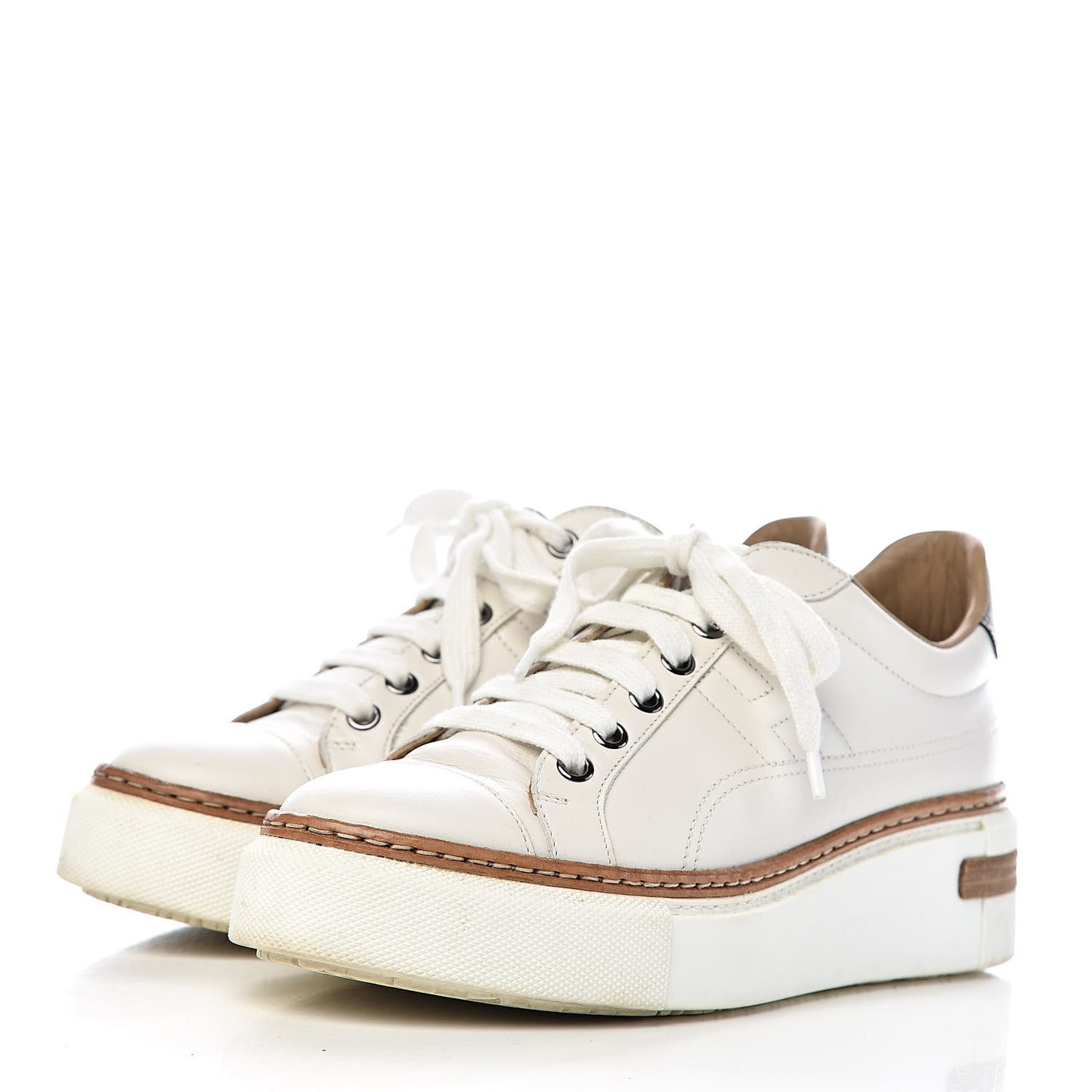 Calfskin Polo Sneakers 36.5 White