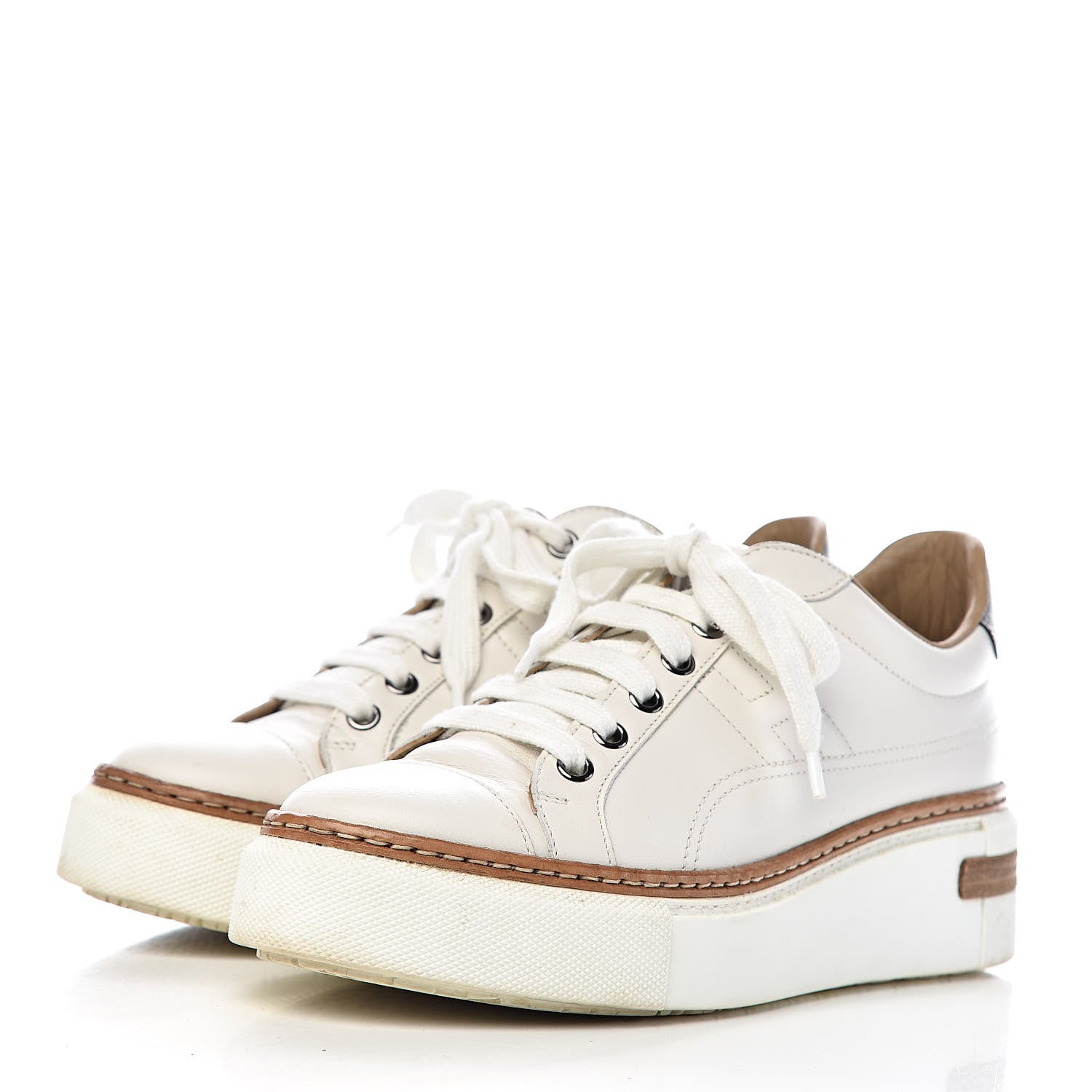 Hermes Calfskin Polo Sneakers 36.5 White 3 of 14