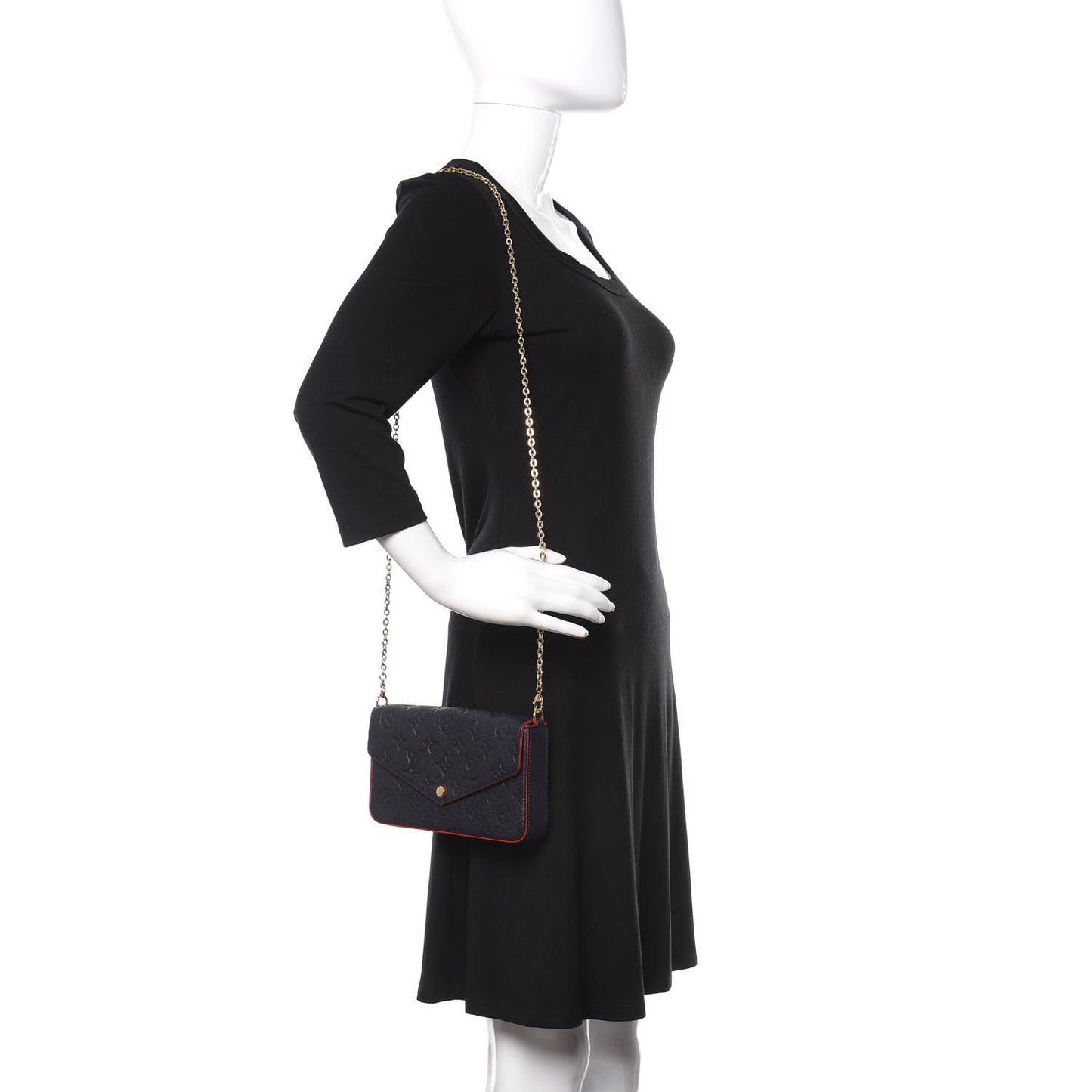 Empreinte Pochette Felicie Chain Wallet Marine Rouge