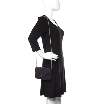 Louis Vuitton Empreinte Pochette Felicie Chain Wallet Marine Rouge 2 of 12