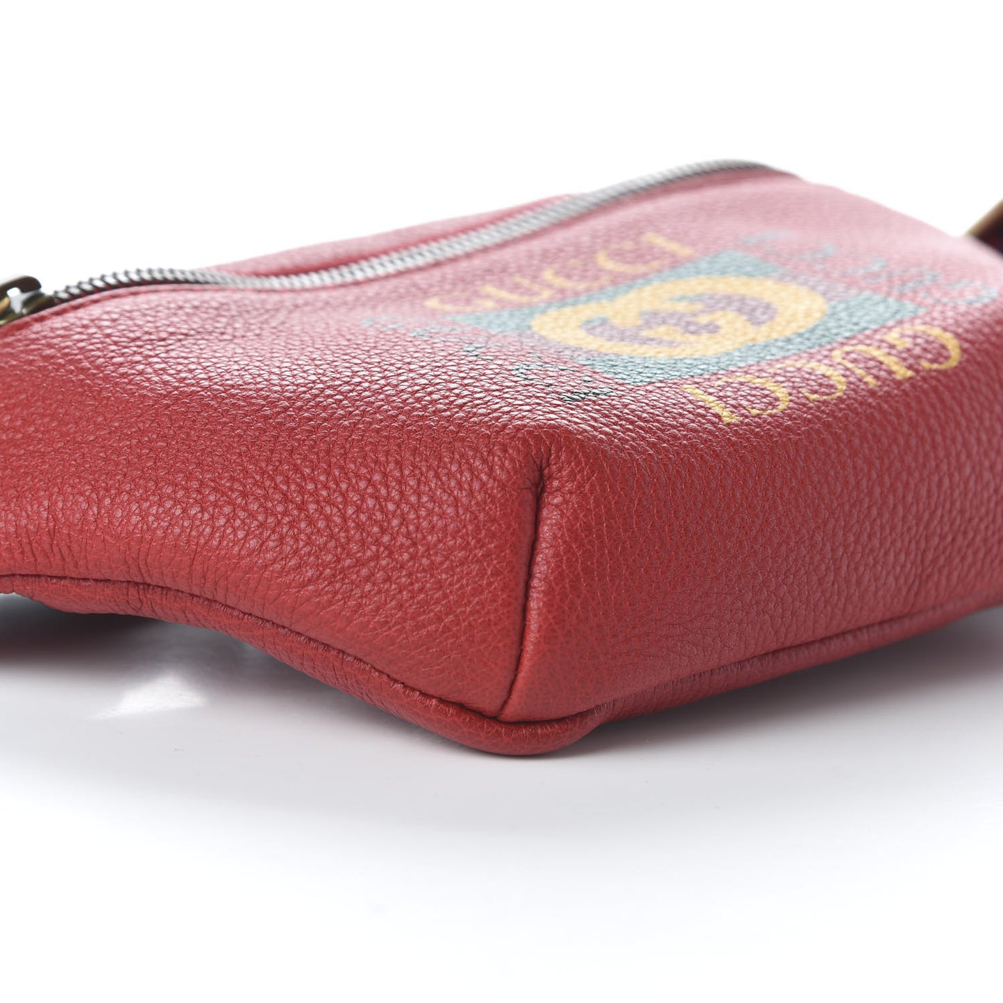 Grained Calfskin Small Logo Belt Bag Hibiscus Red