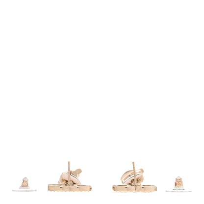 Chanel Crystal Pearl Charming Winter CC Star Heart Drop Earrings Gold 3 of 4