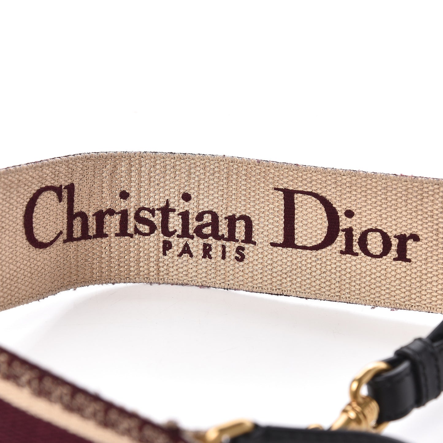 Canvas Embroidered Shoulder Strap Burgundy