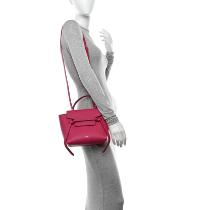 Celine Grained Calfskin Nano Belt Bag Raspberry 2 of 12