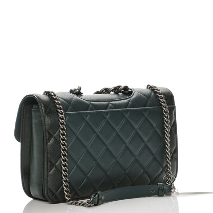 Chanel Faded Goatskin Quilted Large Perfect Edge Flap Green 3 of 8
