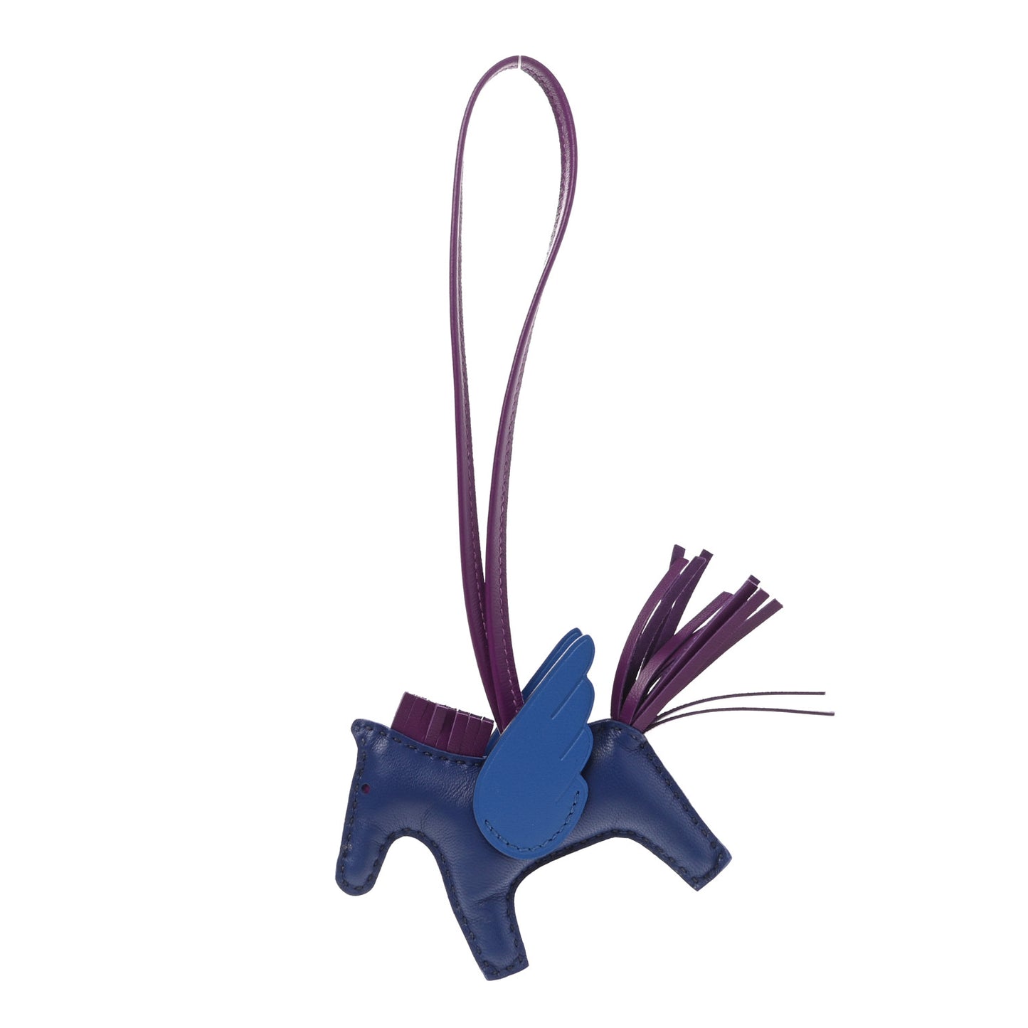 Milo Lambskin Grigri Rodeo Pegase Horse Bag Charm PM Bleu Saphir Violet Bleu France
