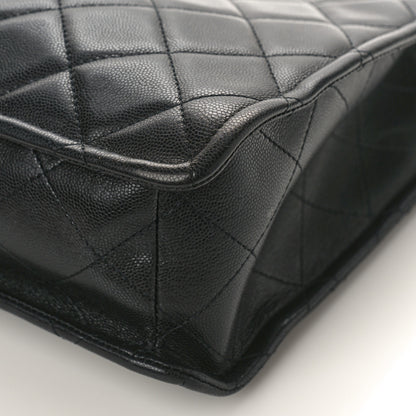Chanel Caviar Quilted Sweet Vertical Shopping Tote Black 9 of 9