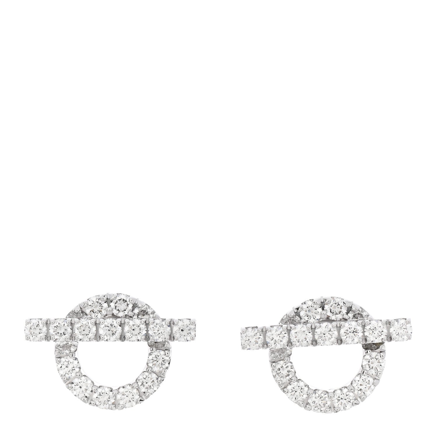 Hermes 18K White Gold Diamond Finesse Earrings 1 of 6