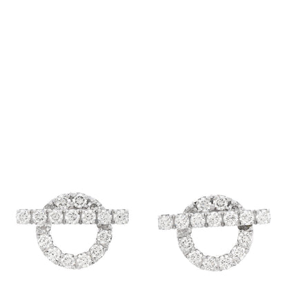 Hermes 18K White Gold Diamond Finesse Earrings 1 of 6