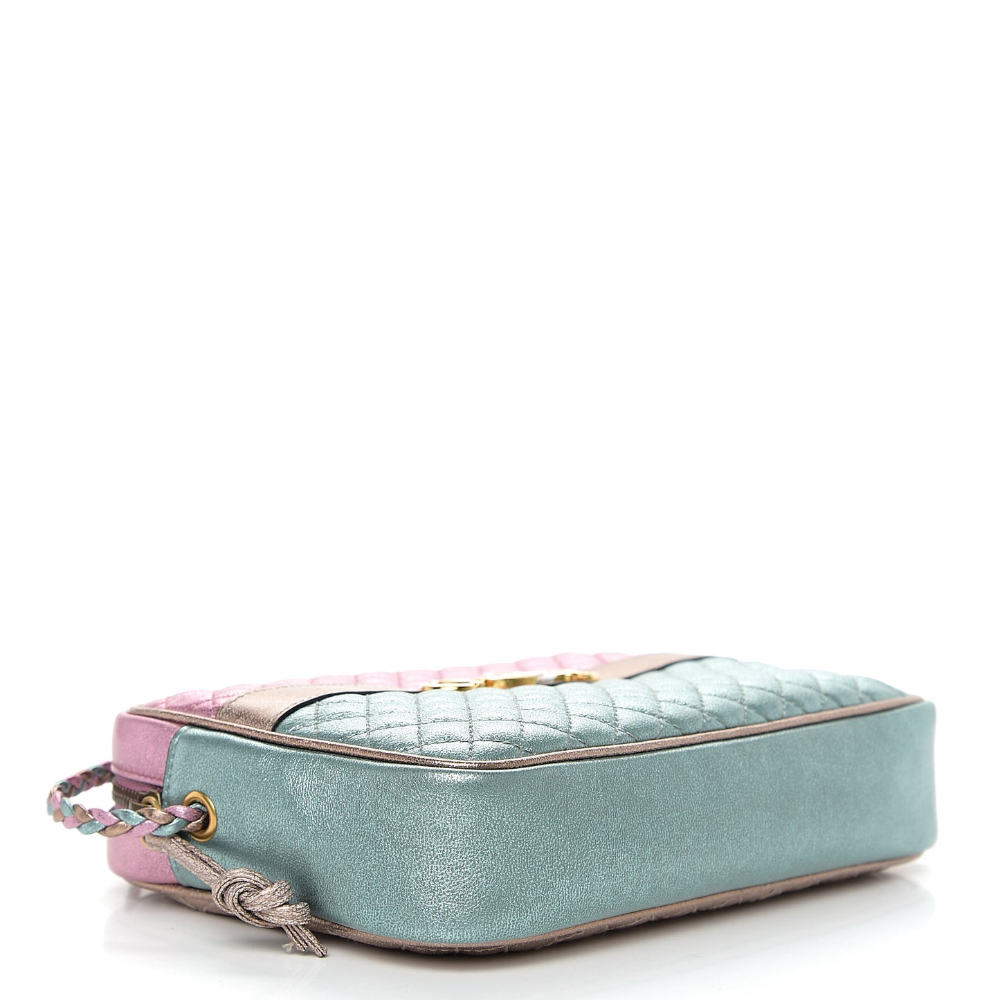 Laminated Nappa Trapuntata Small Zumi Shoulder Bag Rosa Lago Rame