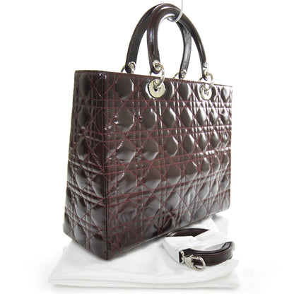 Christian Dior Leather Cannage Large Lady Dior Burgundy 2 of 8
