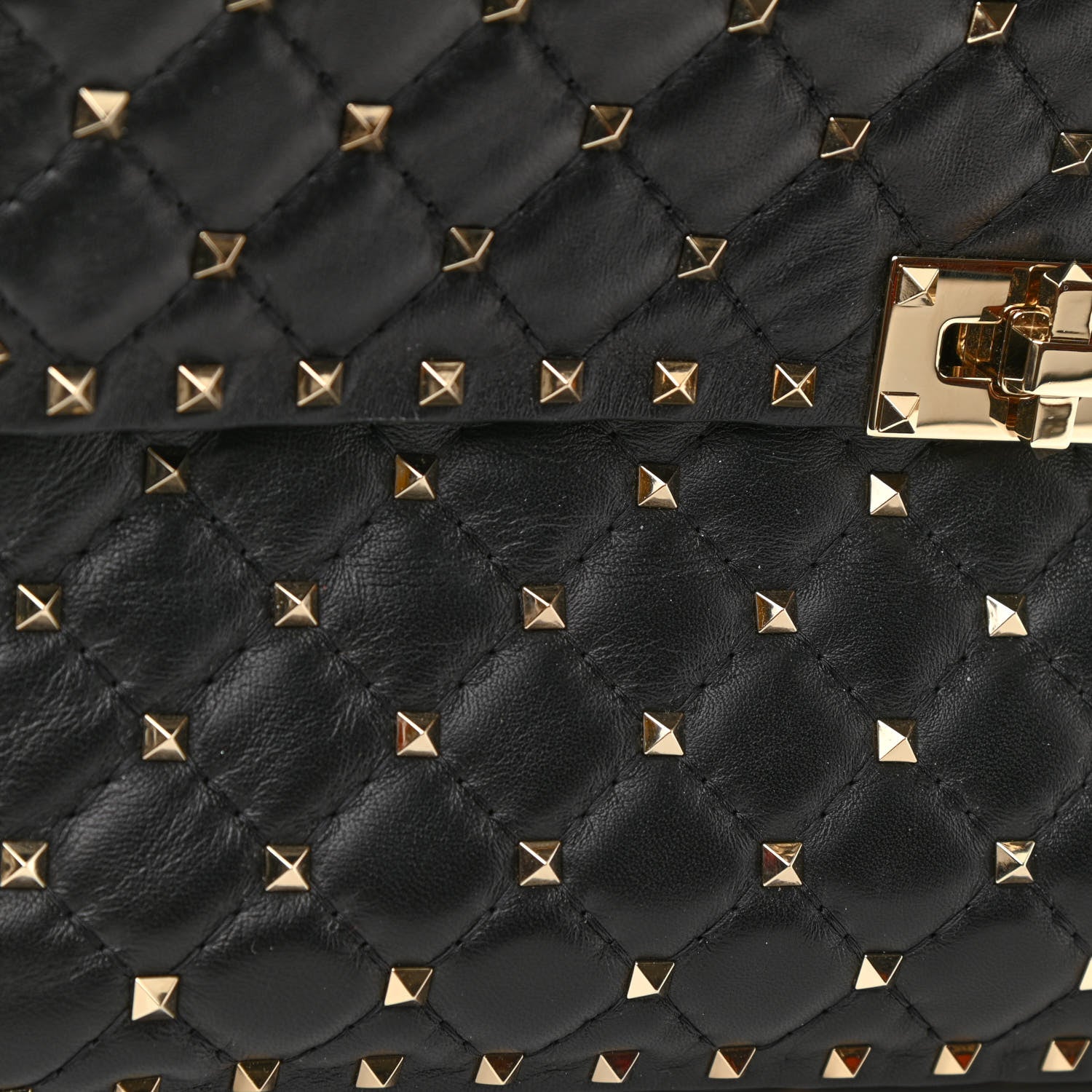 Valentino Garavani Lambskin Large Rockstud Spike Shoulder Bag Black 9 of 9