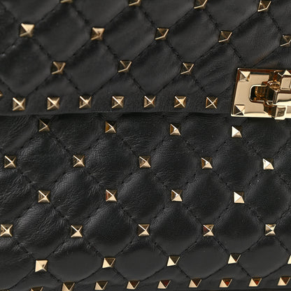 Valentino Garavani Lambskin Large Rockstud Spike Shoulder Bag Black 9 of 9