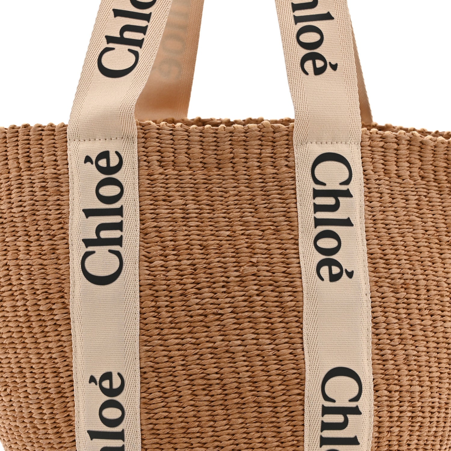 Chloe Raffia Medium Woody Tote White 8 of 10