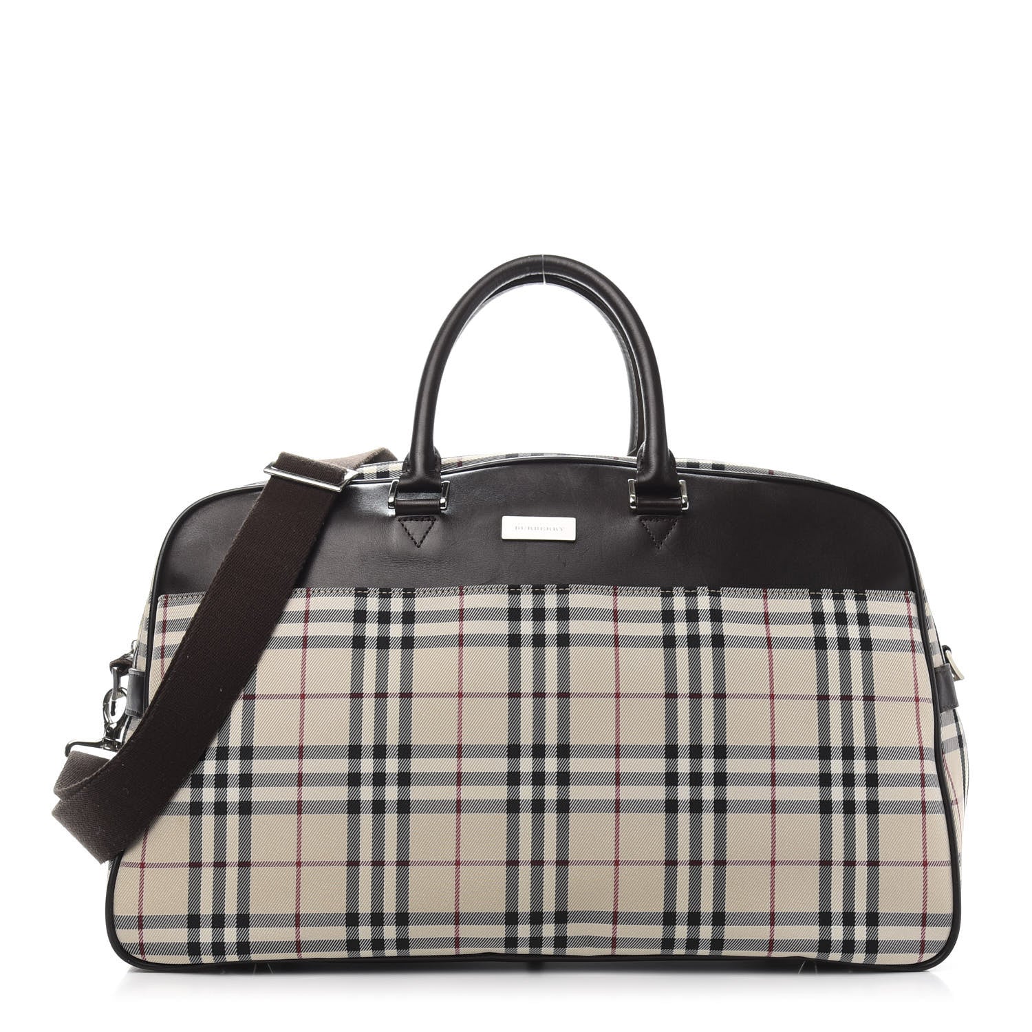 Burberry House Check Travel Bag Dark Brown 1 of 8