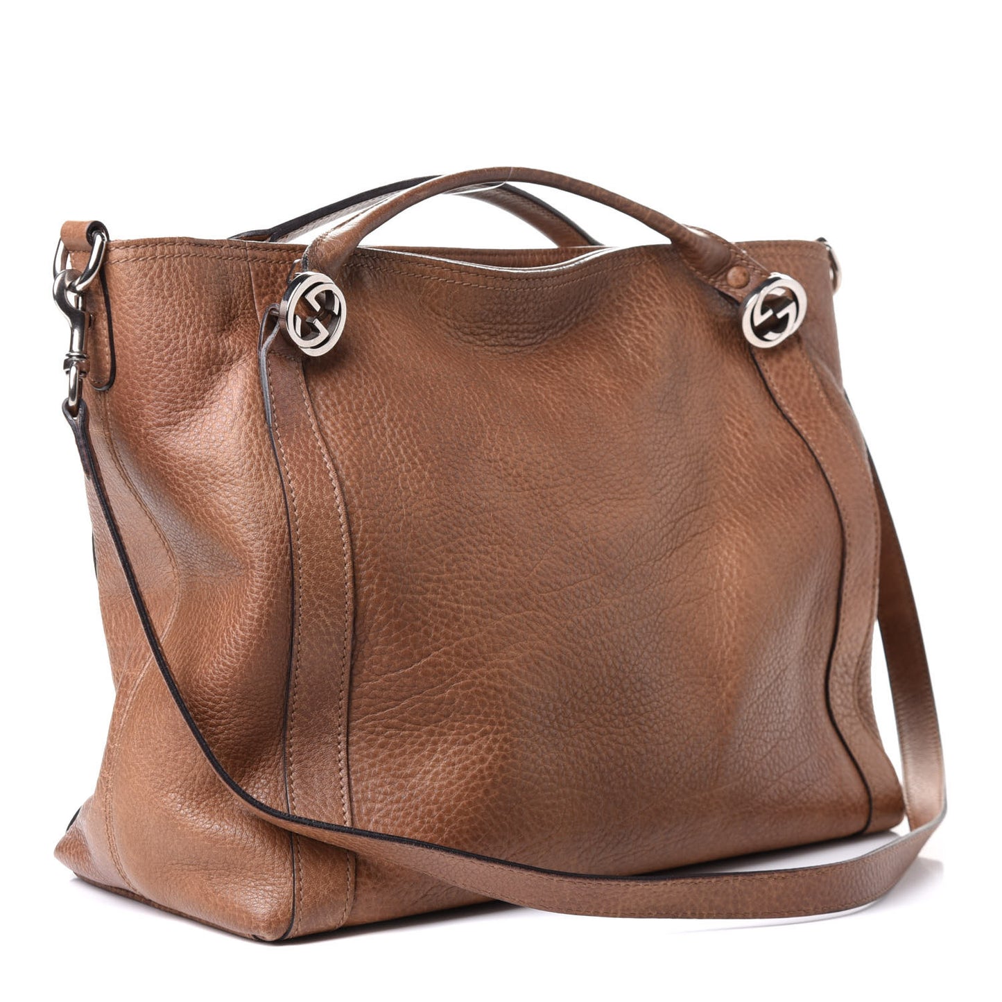 Pebbled Calfskin Medium Miss GG Top Handle Bag Light Cuir