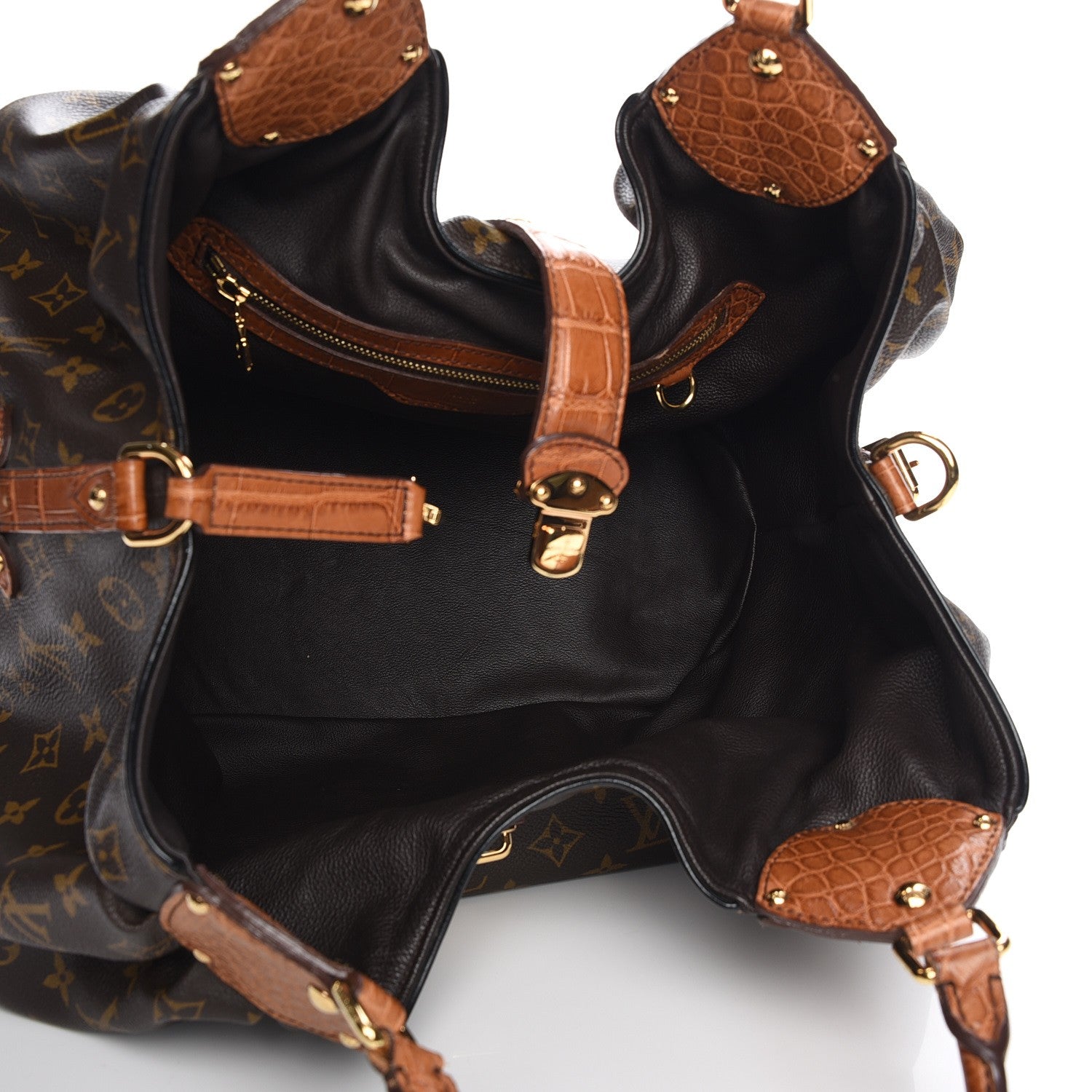 Louis Vuitton Monogram Mahina XL Crocodile Trim Tote 5 of 6