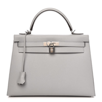 Hermes Epsom Kelly Sellier 32 Bleu Glacier 1 of 9