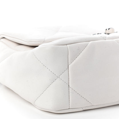 Chanel Glossy Calfskin Quilted Medium Chanel 19 Flap White Black 8 of 9