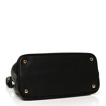 Prada Vitello Daino Flap Shoulder Bag Black 3 of 8