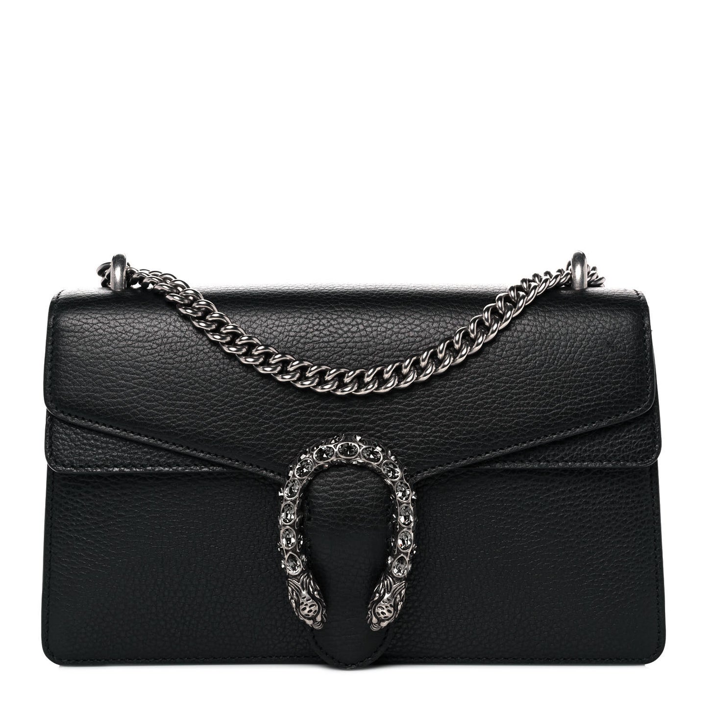 Pebbled Calfskin Small Dionysus Shoulder Bag Black