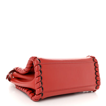 Fendi Nappa Lace Up Mini Peekaboo Iconic Satchel Bloody Mary 4 of 12