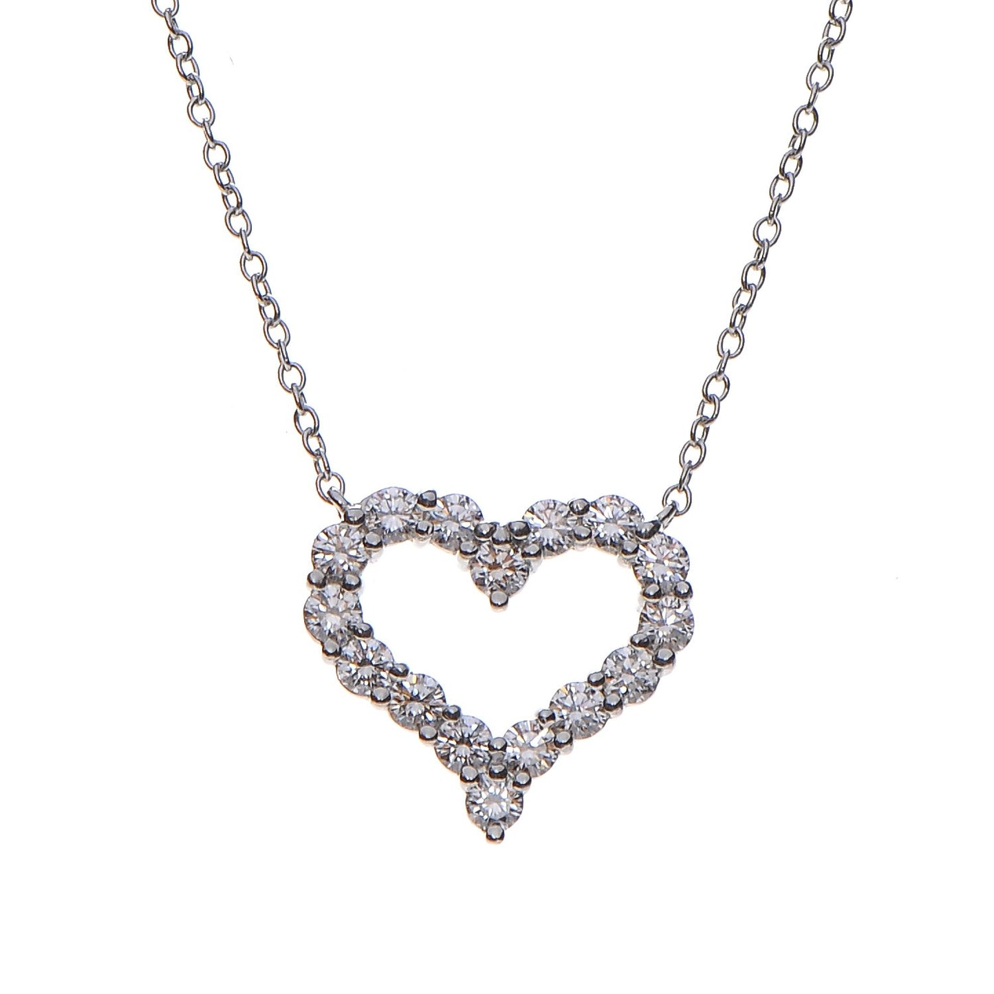 Platinum Diamond Small Heart Pendant Necklace