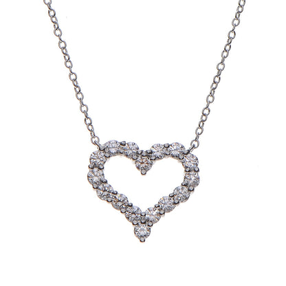 Tiffany Platinum Diamond Small Heart Pendant Necklace 3 of 9