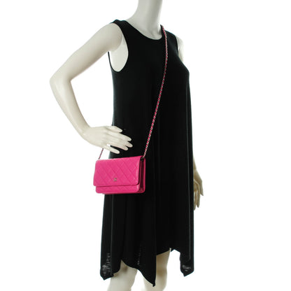 Chanel Caviar Quilted Wallet On Chain WOC Fuchsia 2 of 8