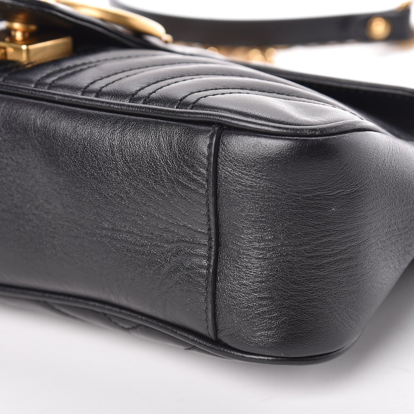 Calfskin Matelasse Small GG Marmont Shoulder Bag Black