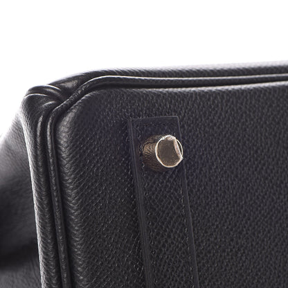 Hermes Epsom Horseshoe Birkin 25 Black Rouge Vif 35 of 36