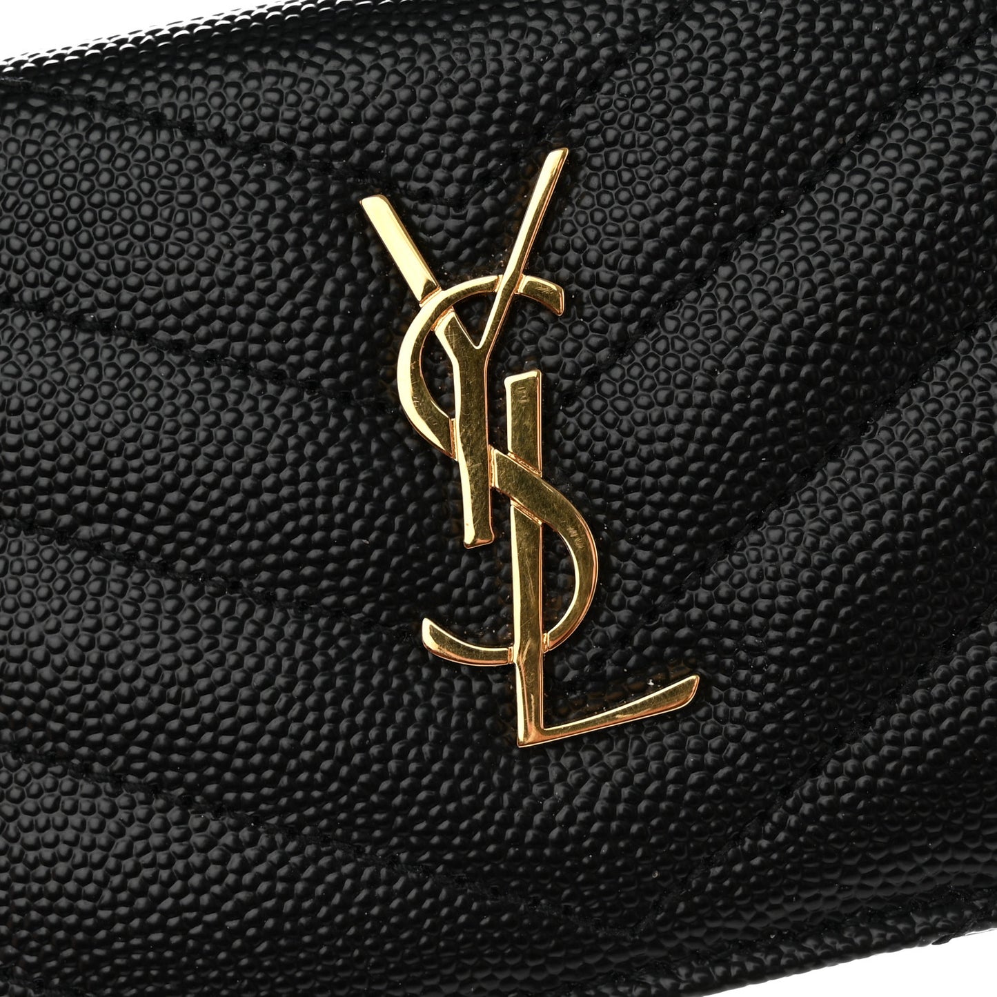 Grain De Poudre Matelasse Chevron Monogram Flap Card Case Black