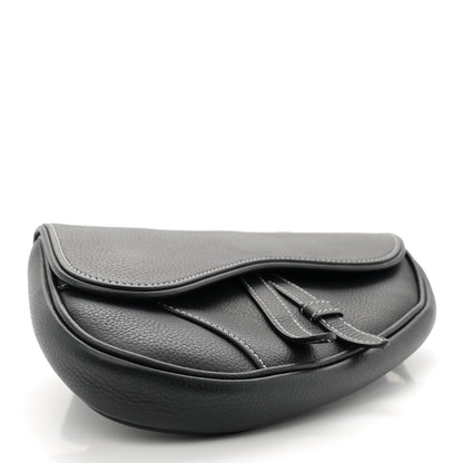 Christian Dior Grained Calfskin Mens Mini Saddle Bag Black 4 of 11