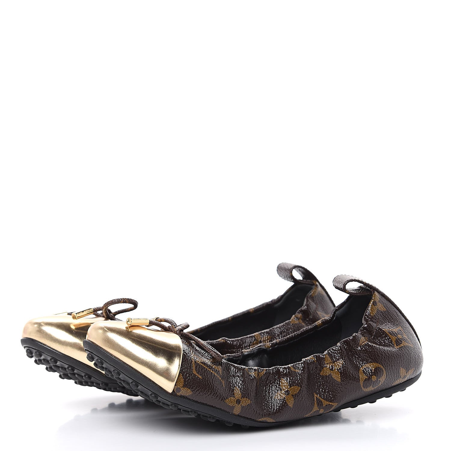 Louis Vuitton Monogram Flirty Ballet Flats 37 Gold 3 of 9
