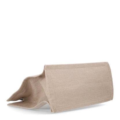 Saint Laurent Linen Calfskin Small Rive Gauche Tote Greggio Natural 3 of 9