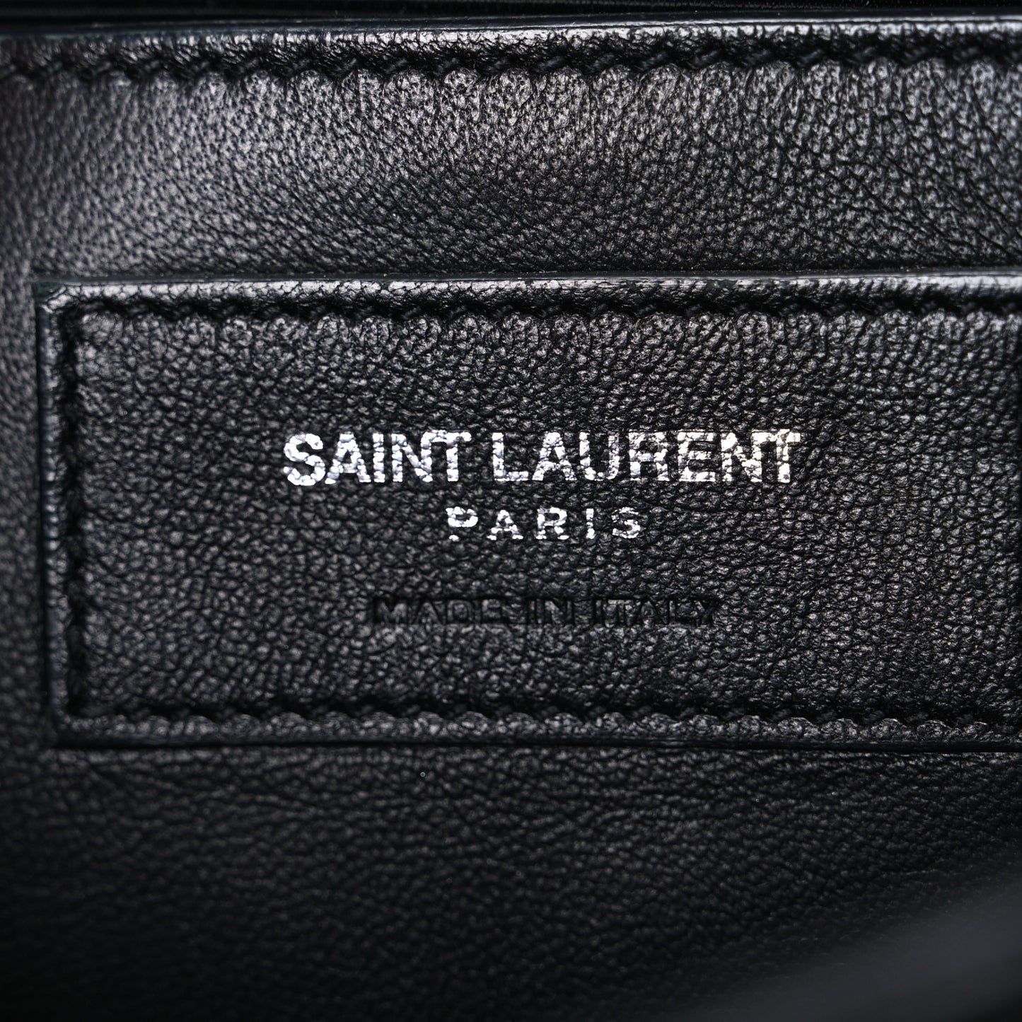 Grained Calfskin Matelasse Chevron Medium Monogram Chain Bag Black