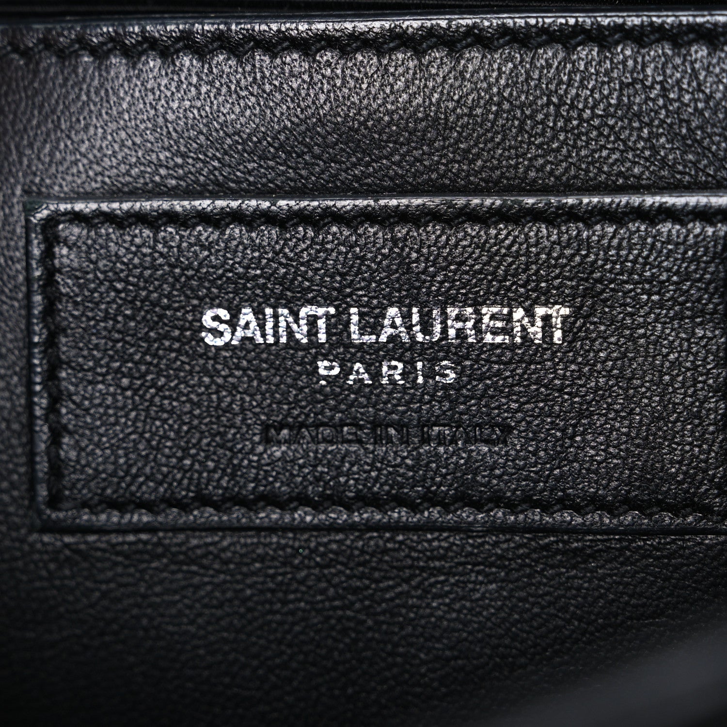 Saint Laurent Grained Calfskin Matelasse Chevron Medium Monogram Chain Bag Black 6 of 11