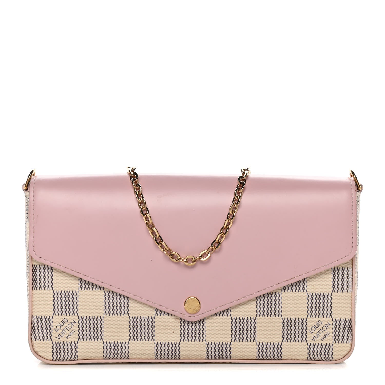 Louis Vuitton Damier Azur Calfskin Pochette Felicie Eau de Rose 3 of 20