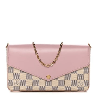Louis Vuitton Damier Azur Calfskin Pochette Felicie Eau de Rose 3 of 20