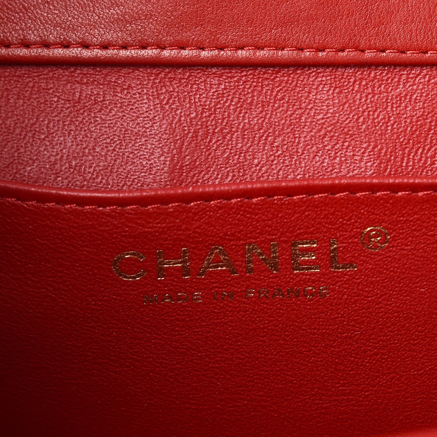 Glazed Calfskin Quilted East West Flap Red