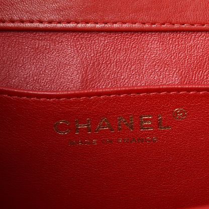 Chanel Glazed Calfskin Quilted East West Flap Red 6 of 13