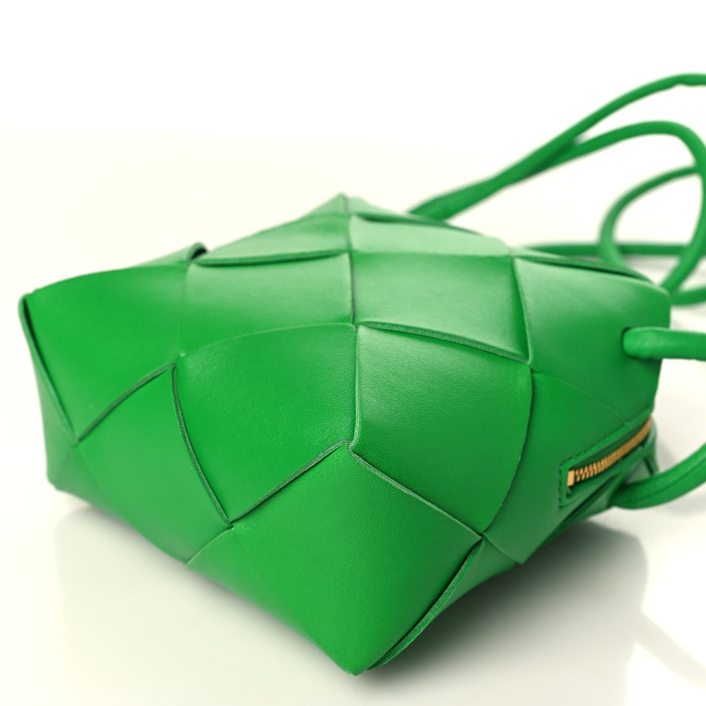 Lambskin Maxi Intrecciato Mini Cassette Camera Bag Parakeet