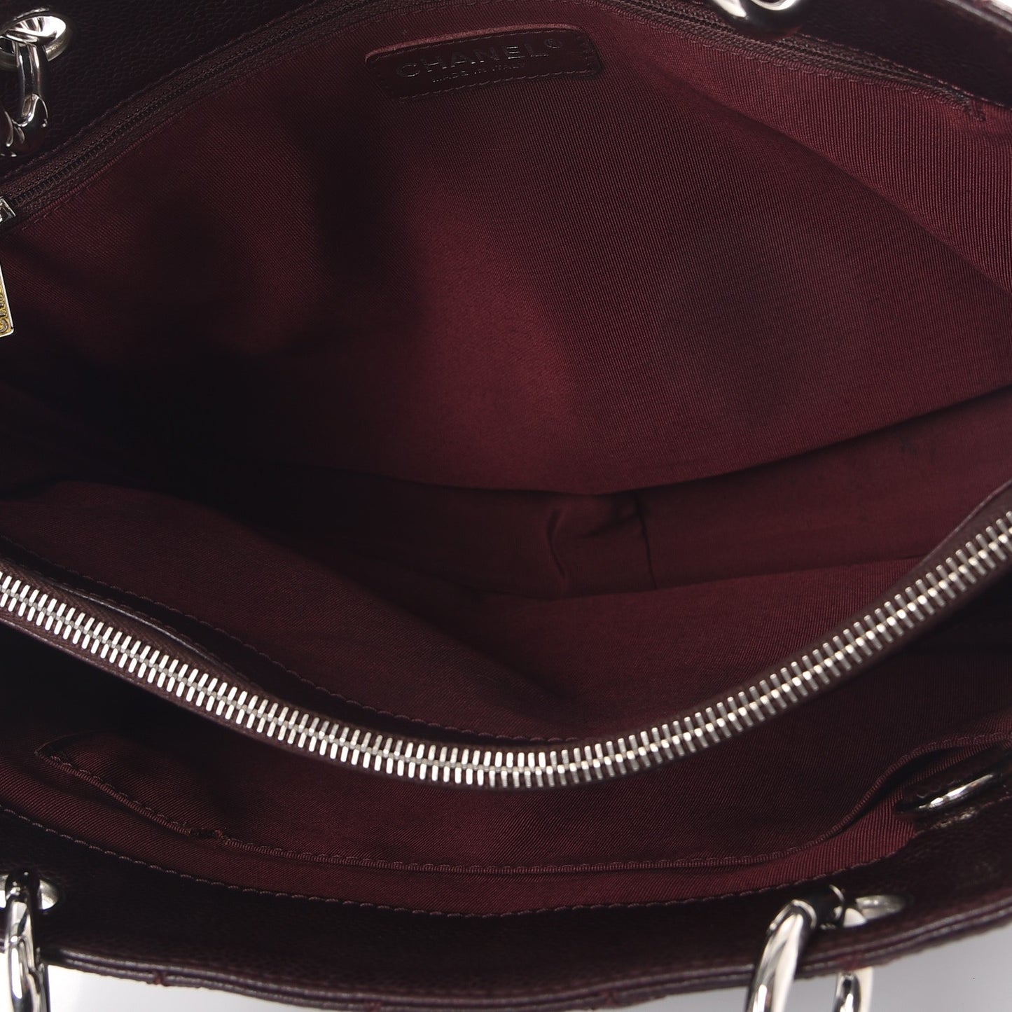 Caviar Quilted Grand Shopping Tote GST Dark Burgundy