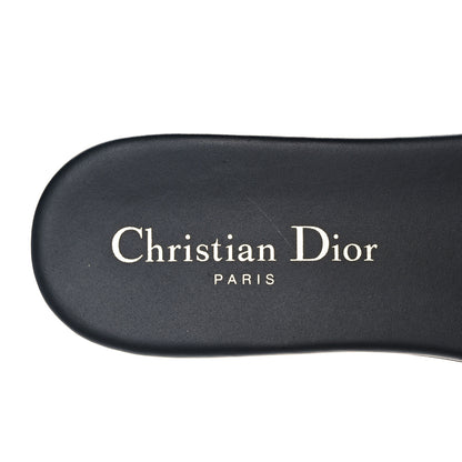 Christian Dior Canvas Embroidered Dway Mules Slide Sandals 37.5 Deep Blue 7 of 9